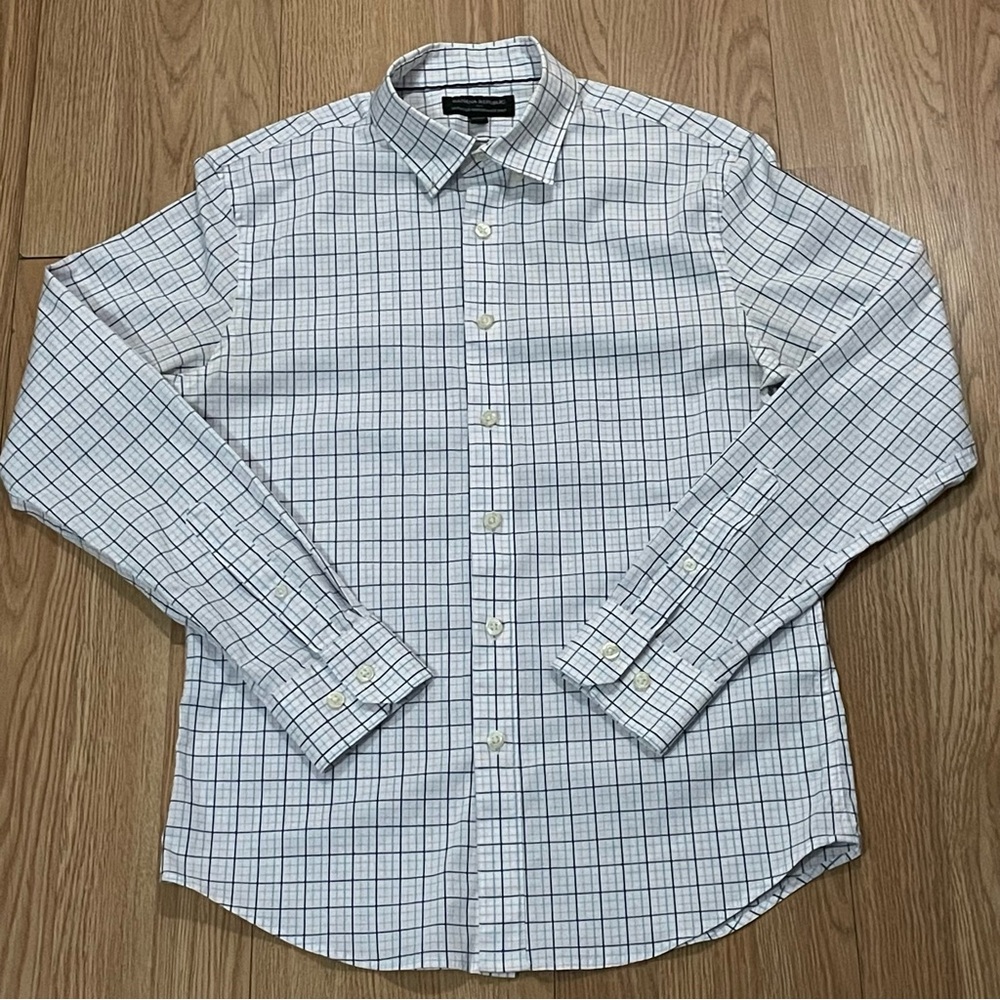 Banana Republic Men’s Small Long Sleeve Button Shirt Plaid Performance Untucked
